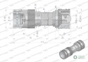 Redukcja wtyczka/gniazdo EURO PUSH-PULL z eliminatorem ciśnienia skręcane (50493REDUKCJA) Waryński