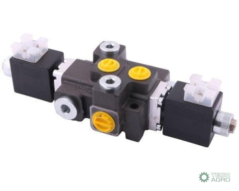Rozdzielacz hydrauliczny 1-sekcyjny max przepływ 50L sterowany elektrycznie 12V DC Waryński Rozdzielacz hydrauliczny 1-sekcyjny max przepływ 50L sterowany elektrycznie 12V DC Waryński
