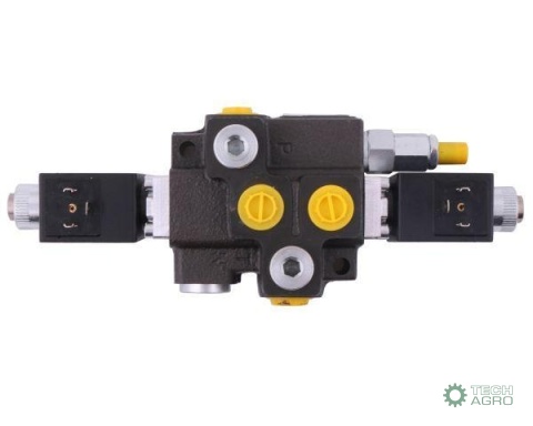 Rozdzielacz hydrauliczny 1-sekcyjny max przepływ 50L sterowany elektrycznie 12V DC Waryński Rozdzielacz hydrauliczny 1-sekcyjny max przepływ 50L sterowany elektrycznie 12V DC Waryński