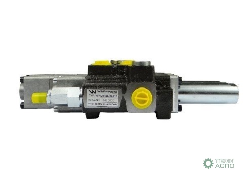 Rozdzielacz hydrauliczny 2-sekcyjny max przepływ 40L 1-sekcja pływająca - sterowany na linkę Waryński Rozdzielacz hydrauliczny 2-sekcyjny max przepływ 40L 1-sekcja pływająca - sterowany na linkę Waryński