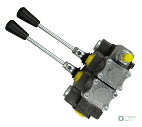 Rozdzielacz hydrauliczny 2-sekcyjny max przepływ 40L z zatrzaskami Waryński Rozdzielacz hydrauliczny 2-sekcyjny max przepływ 40L z zatrzaskami Waryński