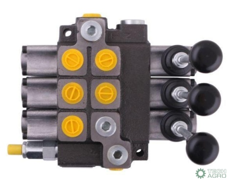 Rozdzielacz hydrauliczny 3-sekcyjny max przepływ 40L (1-sekcja nurnikowa) Waryński Rozdzielacz hydrauliczny 3-sekcyjny max przepływ 40L (1-sekcja nurnikowa) Waryński