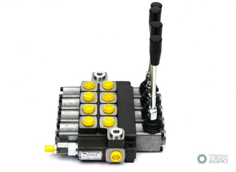 Rozdzielacz hydrauliczny 4-sekcyjny max przepływ 40L (4-sekcje z zatrzaskiem) Waryński Rozdzielacz hydrauliczny 4-sekcyjny max przepływ 40L (4-sekcje z zatrzaskiem) Waryński