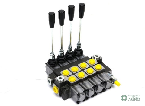 Rozdzielacz hydrauliczny 4-sekcyjny max przepływ 40L (4-sekcje z zatrzaskiem) Waryński Rozdzielacz hydrauliczny 4-sekcyjny max przepływ 40L (4-sekcje z zatrzaskiem) Waryński