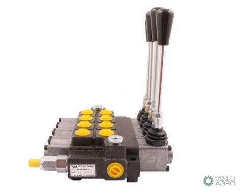 Rozdzielacz hydrauliczny 4-sekcyjny max przepływ 40L Waryński Rozdzielacz hydrauliczny 4-sekcyjny max przepływ 40L Waryński