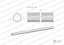 Rura wewnętrzna Seria 6R i 7R do wału 1010 przegubowo-teleskopowego 45x5.5mm 855 mm WARYŃSKI