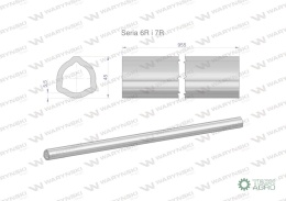 Rura wewnętrzna Seria 6R i 7R do wału 1110 przegubowo-teleskopowego 45x5.5mm 955 mm WARYŃSKI