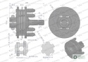 Sprzęgło zewnętrzne cierne wału 1700Nm - otwór 1 3/8 Z21 wałek 1 3/8 Z6 Waryński