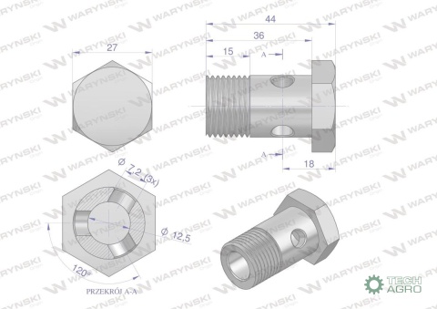 Śruba oczkowa przelewowa calowa G1/2`-14 Waryński ( sprzedawane po 10 ) Śruba oczkowa przelewowa calowa G1/2`-14 Waryński ( sprzedawane po 10 )