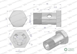 Śruba oczkowa przelewowa metryczna M20x1.5 Waryński ( sprzedawane po 5 )
