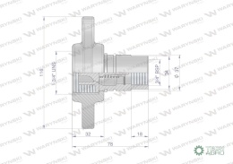 Szybkozłącze hydrauliczne skręcane (motylkowe) wtyczka G3/4