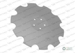 Talerz, uzębiony Z-10 fi 460 mocowanie5/98 grubość 3,5 mm stal borowa prosta piasta, Waryński