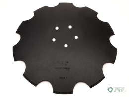 Talerz, uzębiony Z-10 fi 460 mocowanie5/98 grubość 3,5 mm stal borowa prosta piasta, Waryński