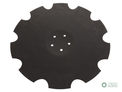 Talerz, uzębiony Z-10 fi 510 mocowanie5/98 grubość 4 mm stal borowa prosta piasta, Waryński Talerz, uzębiony Z-10 fi 510 mocowanie5/98 grubość 4 mm stal borowa prosta piasta, Waryński
