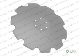 Talerz, uzębiony Z-10 fi 560 mocowanie6/120 grubość 4,5 mm stal borowa prosta piasta, Tolmet, Waryński