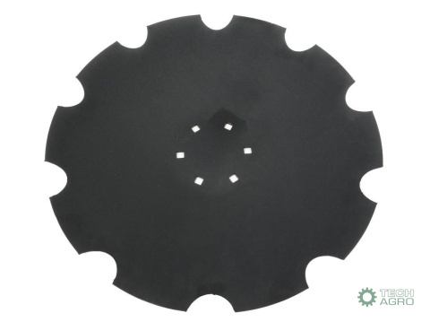 Talerz, uzębiony Z-10 fi 560 mocowanie6/120 grubość 4,5 mm stal borowa prosta piasta, Tolmet, Waryński Talerz, uzębiony Z-10 fi 560 mocowanie6/120 grubość 4,5 mm stal borowa prosta piasta, Tolmet, Waryński