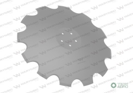 Talerz, uzębiony Z-12 fi 610 mocowanie5/98 grubość 5 mm stal borowa prosta piasta, Waryński