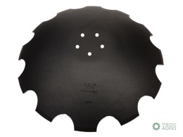 Talerz, uzębiony Z-12 fi 610 mocowanie5/98 grubość 5 mm stal borowa prosta piasta, Waryński