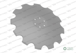 Talerz, uzębiony Z-12 fi 610 mocowanie6/120 grubość 6 mm stal borowa prosta piasta, Tolmet, Waryński