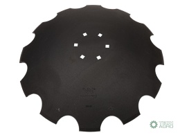 Talerz, uzębiony Z-12 fi 610 mocowanie6/120 grubość 6 mm stal borowa prosta piasta, Tolmet, Waryński