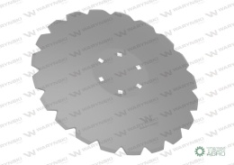 Talerz, uzębiony Z-20 fi 460 mocowanie6/120 grubość 3,5 mm stal borowa prosta piasta, Tolmet, Waryński