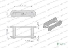 Zamek łańcucha 2050 210A (R1 1.1/4) Waryński ( sprzedawane po 5 )
