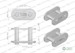 Zamek łańcucha prosta płytka Z12B-1 (R1 3/4) Waryński ( sprzedawane po 10 )