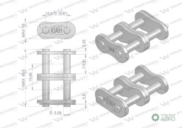 Zamek łańcucha przemysłowego Z10AH-2 ANSI A 50H (R2 5/8) Waryński ( sprzedawane po 5 )