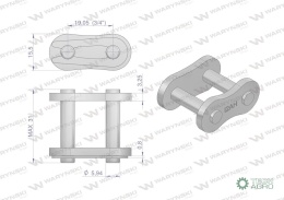 Zamek łańcucha przemysłowy Z12AH-1 ANSI A 60H (R1 3/4) Waryński ( sprzedawane po 10 )
