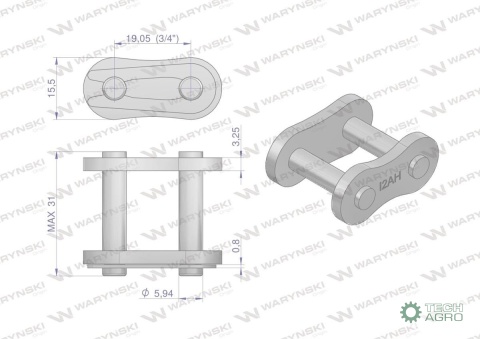 Zamek łańcucha przemysłowy Z12AH-1 ANSI A 60H (R1 3/4) Waryński ( sprzedawane po 10 ) Zamek łańcucha przemysłowy Z12AH-1 ANSI A 60H (R1 3/4) Waryński ( sprzedawane po 10 )