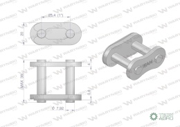 Zamek łańcucha przemysłowy Z16AH-1 ANSI A 80H (R1 1) Waryński ( sprzedawane po 10 )