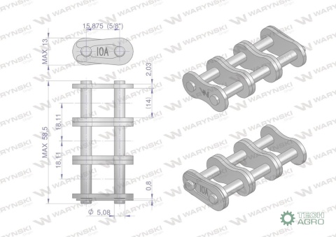 Zamek łańcucha wzmocnionego Z10A-3 ANSI A 50 (R3 5/8) Waryński ( sprzedawane po 5 ) Zamek łańcucha wzmocnionego Z10A-3 ANSI A 50 (R3 5/8) Waryński ( sprzedawane po 5 )