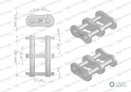 Zamek łańcucha wzmocnionego Z12A-2 ANSI A 60 (R2 3/4) Waryński ( sprzedawane po 5 )