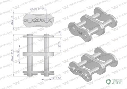 Zamek łańcucha wzmocnionego Z20A-2 ANSI A 100 (R2 1.1/4) Waryński ( sprzedawane po 3 )