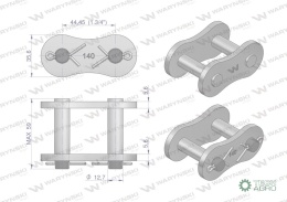 Zamek łańcucha wzmocnionego Z28A-1 ANSI A 140 (R1 1.3/4) Waryński