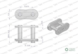 Zamek łańcucha wzmocniony Z10A-1 ANSI A 50 (R1 5/8) Waryński