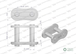 Zamek łańcucha wzmocniony Z12A-1 ANSI A 60 (R1 3/4) Waryński ( sprzedawane po 10 )