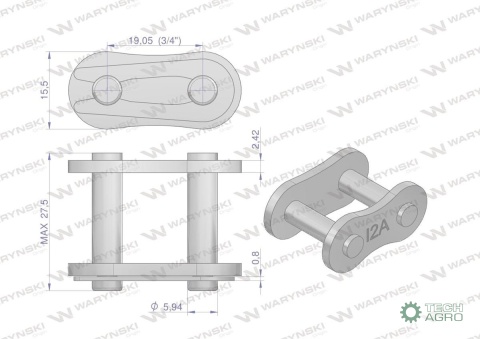 Zamek łańcucha wzmocniony Z12A-1 ANSI A 60 (R1 3/4) Waryński ( sprzedawane po 10 ) Zamek łańcucha wzmocniony Z12A-1 ANSI A 60 (R1 3/4) Waryński ( sprzedawane po 10 )