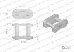 Zamek łańcucha wzmocniony Z16A-1 ANSI A 80 (R1 1) Waryński ( sprzedawane po 10 )