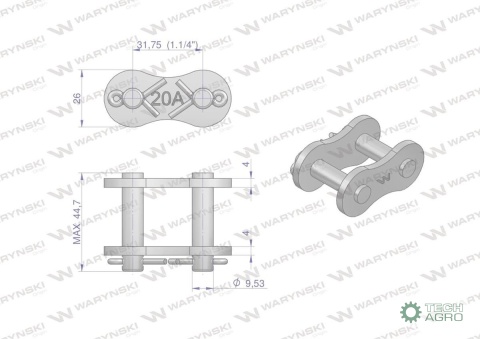 Zamek łańcucha wzmocniony Z20A-1 ANSI A 100 (R1 1.1/4) Waryński ( sprzedawane po 5 ) Zamek łańcucha wzmocniony Z20A-1 ANSI A 100 (R1 1.1/4) Waryński ( sprzedawane po 5 )