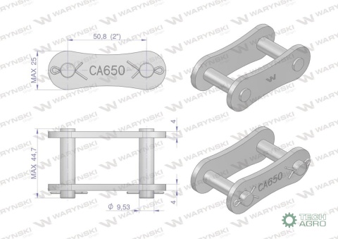 Zamek (spinka) łańcucha CA650-1 zastosowanie Prasa Zwijka Sipma Waryński 22530500 ( sprzedawane po 5 ) Zamek (spinka) łańcucha CA650-1 zastosowanie Prasa Zwijka Sipma Waryński 22530500 ( sprzedawane po 5 )