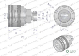 Zawór wtyczka (Bizon) M18x1.5 skręcane (ZSR6160102) Waryński (opakowanie 10szt)
