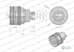 Zawór wtyczka (Bizon) M18x1,5 skręcane (ZSR6160102) Waryński