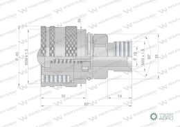 Zawór wtyczka M20x1.5 skręcane (ZSR6M20WTK) Waryński