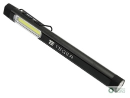 Latarka LED COB pen aluminiowa 400lm akumulator 750mAh ładowana USB Teger