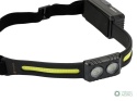 Latarka czołówka, paskowa SOFT LED COBz aktywacją gestem i podwójnym spotem 500lm 2000mAh USB, Teger