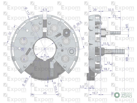 Prostownik diody alternatora 335532 Nowy Typ EXPOM KWIDZYN eu