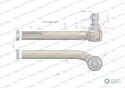 Przegub kierowniczy lewy 280mm- M24x1,5133743619 WARYŃSKI