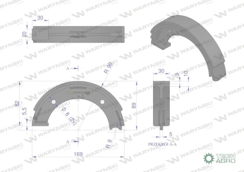 Szczęka hamulcowa 04378796 DEUTZ Waryński (sprzedawane po 4 )