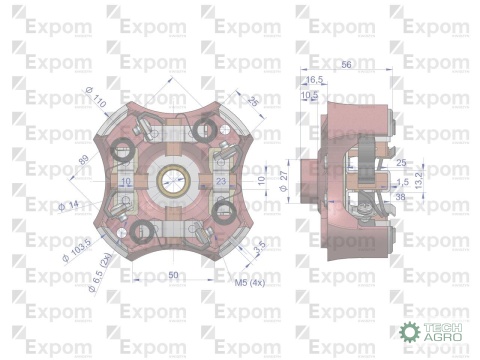 Szczotkotrzymacz kompletny z szczotkamiR-11 46657100. 8544000 EXPOM KWIDZYN eu